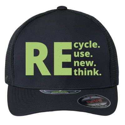 Recycle Reuse Renew Rethink Flexfit Unipanel Trucker Cap