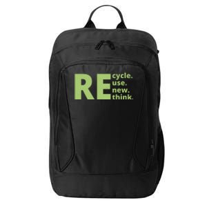 Recycle Reuse Renew Rethink City Backpack