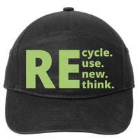 Recycle Reuse Renew Rethink 7-Panel Snapback Hat