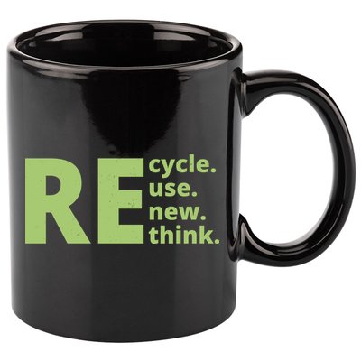 Recycle Reuse Renew Rethink 11oz C Handle Ceramic Mug
