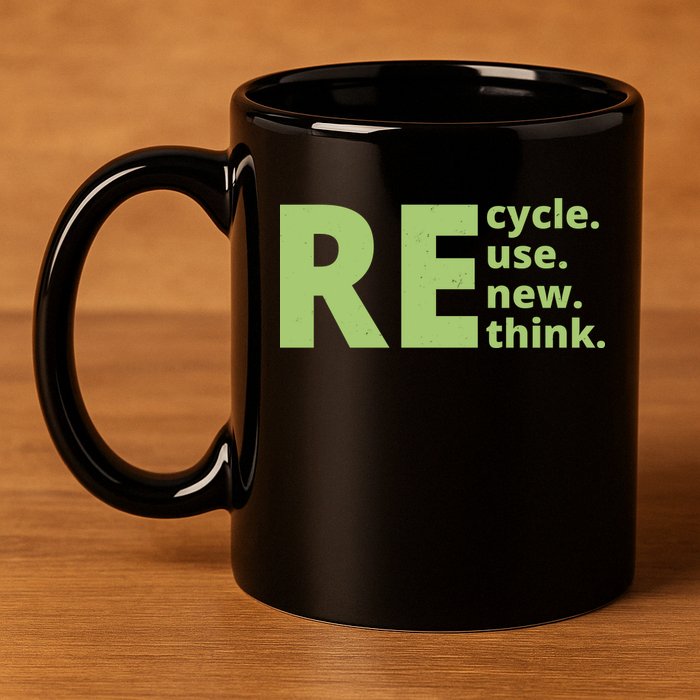 Recycle Reuse Renew Rethink 11oz C Handle Ceramic Mug
