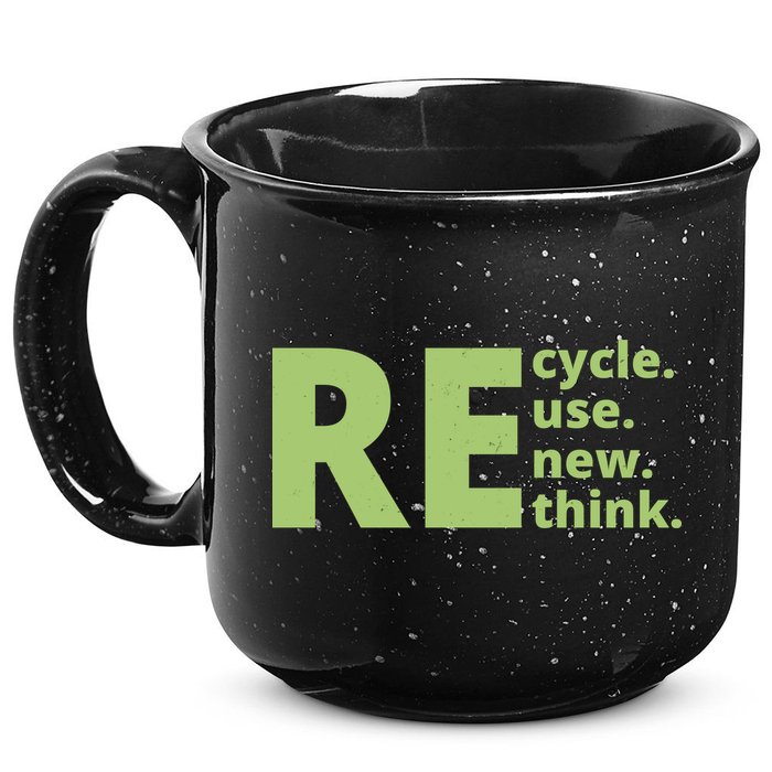 Recycle Reuse Renew Rethink 15oz Campfire Ceramic Mug