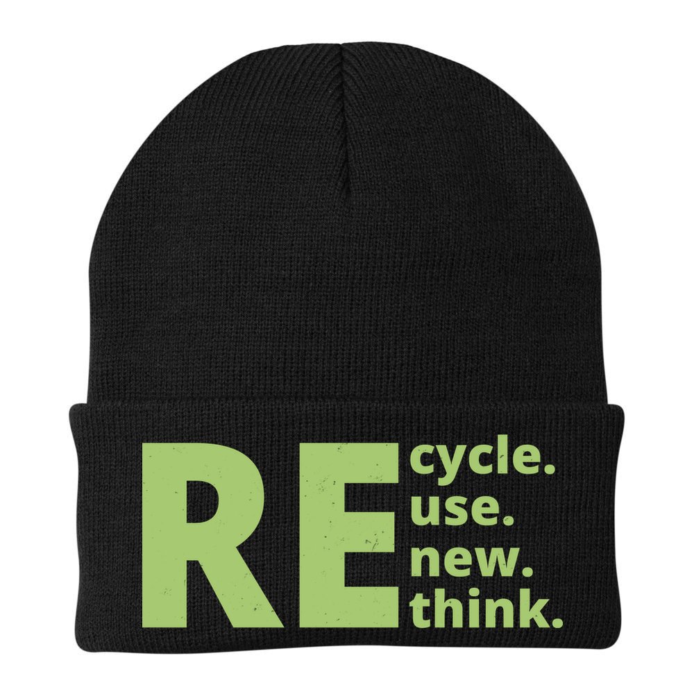 Recycle Reuse Renew Rethink Beanie