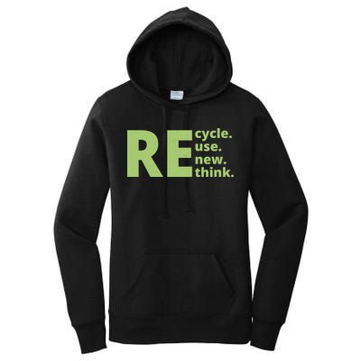 Recycle Reuse Renew Rethink Women's Pullover Hoodie