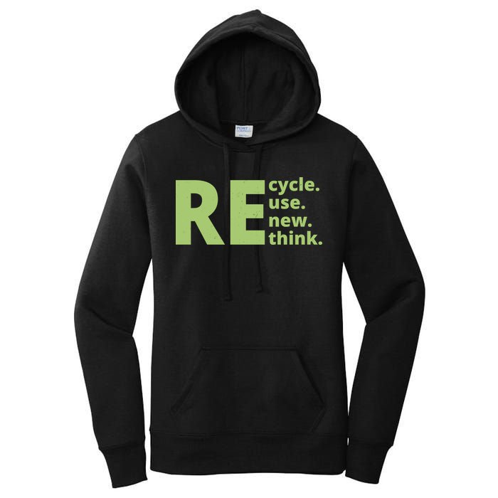 Recycle Reuse Renew Rethink Women's Pullover Hoodie