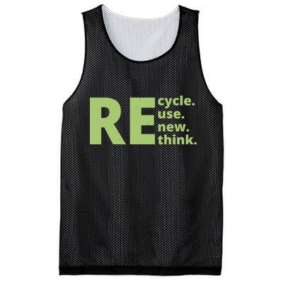 Recycle Reuse Renew Rethink Mesh Reversible Basketball Jersey Tank