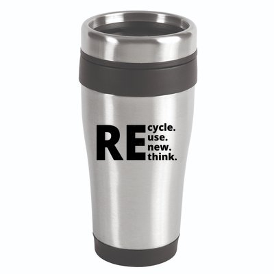 Recycle Reuse Renew Rethink 16oz Travel Tumbler
