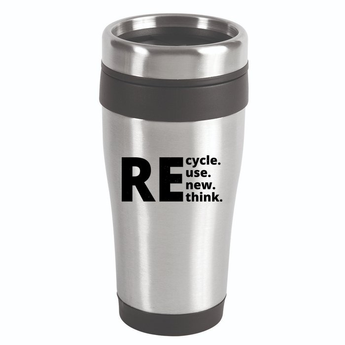 Recycle Reuse Renew Rethink 16oz Travel Tumbler