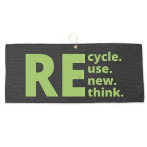 Recycle Reuse Renew Rethink Large Microfiber Waffle Golf Towel