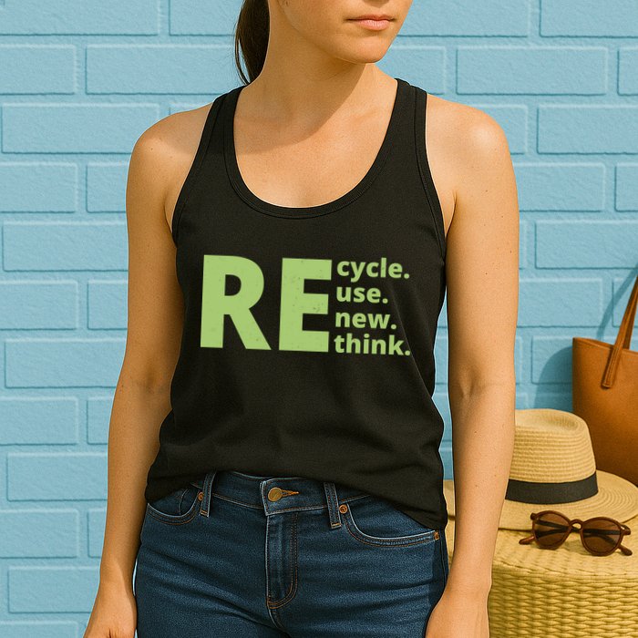 Recycle Reuse Renew Rethink Womens Tank Top