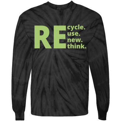 Recycle Reuse Renew Rethink Tie-Dye Long Sleeve Shirt