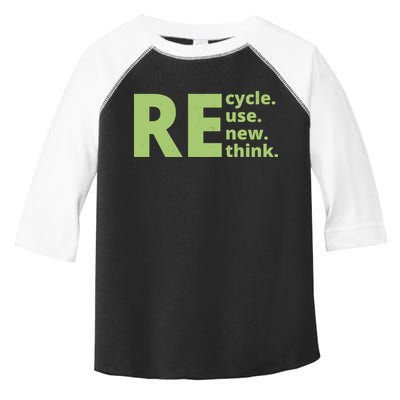Recycle Reuse Renew Rethink Toddler Fine Jersey T-Shirt