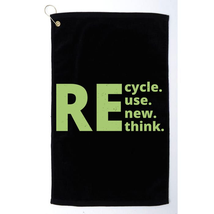 Recycle Reuse Renew Rethink Golf Towel