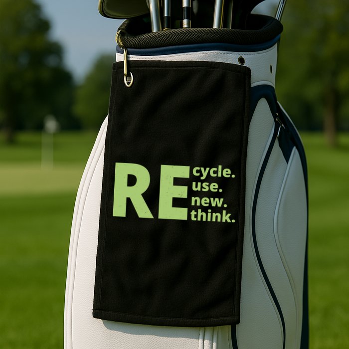 Recycle Reuse Renew Rethink Golf Towel