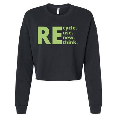 Recycle Reuse Renew Rethink Cropped Pullover Crew