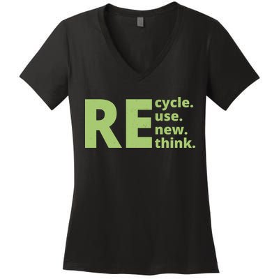 Recycle Reuse Renew Rethink Women's V-Neck T-Shirt
