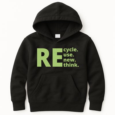 Recycle Reuse Renew Rethink Kids Hoodie