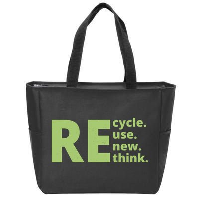 Recycle Reuse Renew Rethink Zip Tote Bag