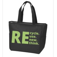 Recycle Reuse Renew Rethink Zip Tote Bag