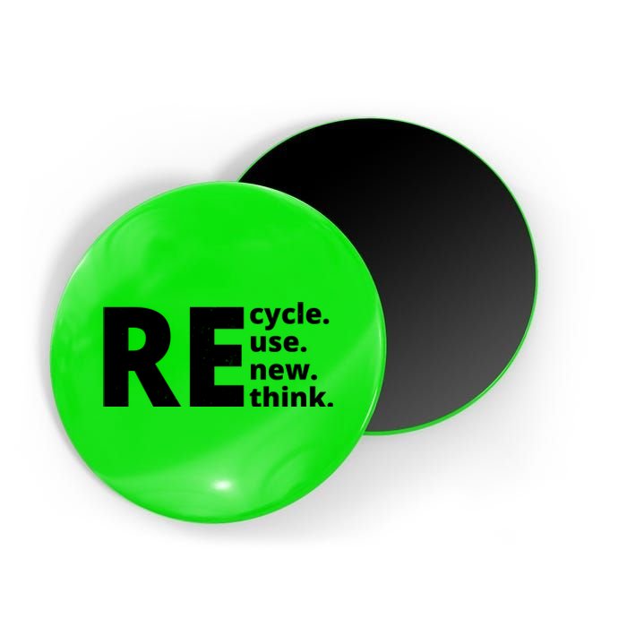 Recycle Reuse Renew Rethink Magnet