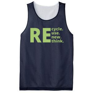 Recycle Reuse Renew Rethink Mesh Reversible Basketball Jersey Tank