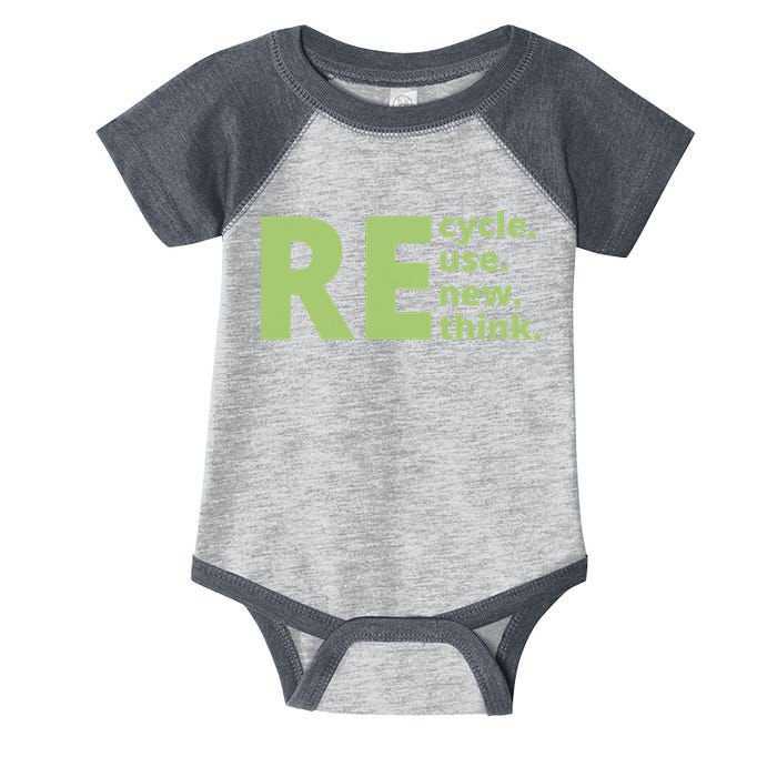 Recycle Reuse Renew Rethink Infant Baby Jersey Bodysuit
