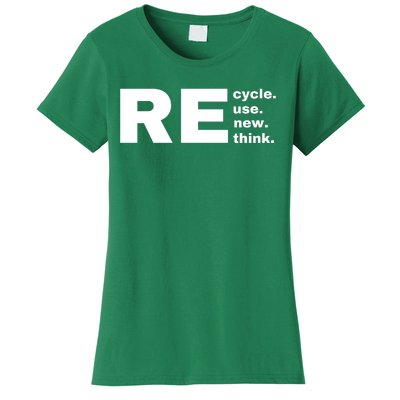 Recycle Reuse Renew Rethink Crisis Environmental Activism Earth Day Women's T-Shirt