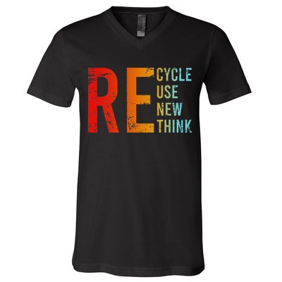 Recycle Reuse Renew Rethink Activism Environmental Crisis V-Neck T-Shirt