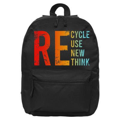 Recycle Reuse Renew Rethink Activism Environmental Crisis 16 in Basic Backpack
