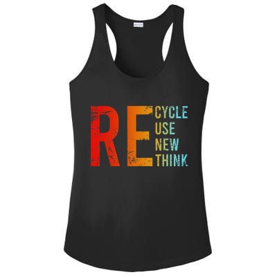 Recycle Reuse Renew Rethink Activism Environmental Crisis Ladies PosiCharge Competitor Racerback Tank