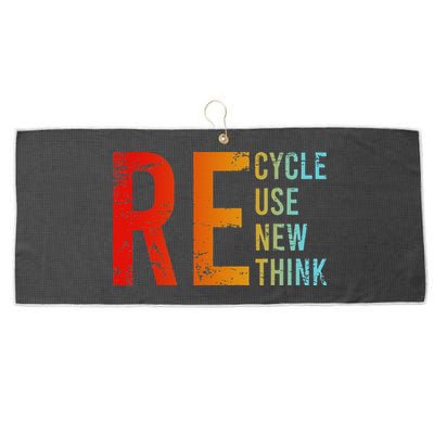Recycle Reuse Renew Rethink Activism Environmental Crisis Large Microfiber Waffle Golf Towel