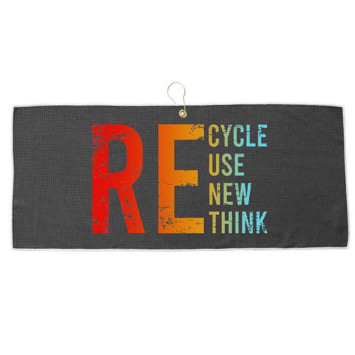 Recycle Reuse Renew Rethink Activism Environmental Crisis Large Microfiber Waffle Golf Towel