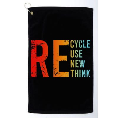 Recycle Reuse Renew Rethink Activism Environmental Crisis Golf Towel