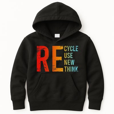 Recycle Reuse Renew Rethink Activism Environmental Crisis Kids Hoodie