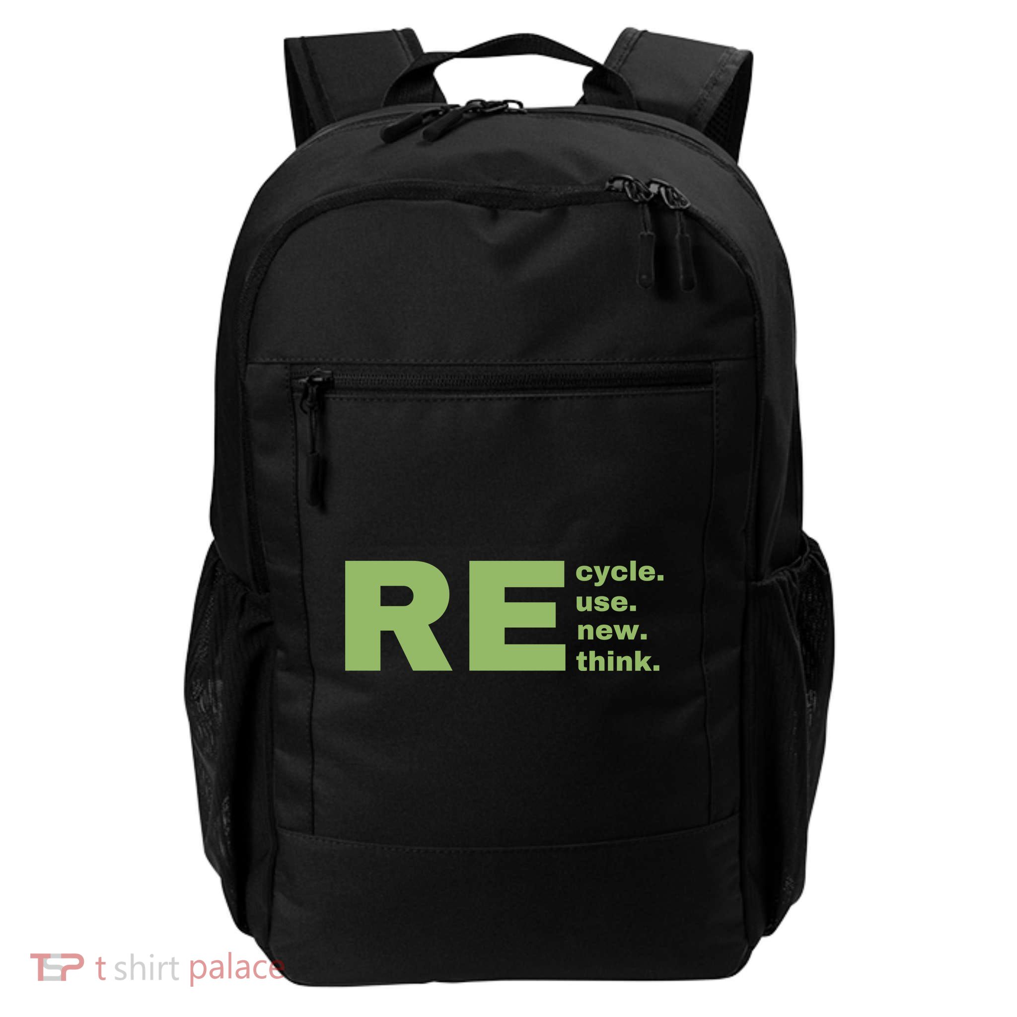 Recycle Reuse Renew Rethink Crisis Environmental Activism Earth Day Daily Commute Backpack