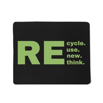 Recycle Reuse Renew Rethink Crisis Environmental Activism Earth Day Mousepad
