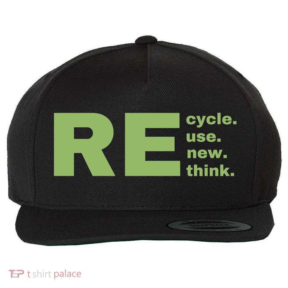 Recycle Reuse Renew Rethink Crisis Environmental Activism Earth Day Wool Snapback Cap
