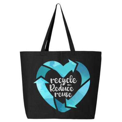 Recycle Reduce Reuse: Plastic Recycling Heart Earth Day Gift Great Gift 25L Jumbo Tote