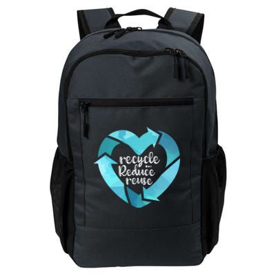 Recycle Reduce Reuse: Plastic Recycling Heart Earth Day Gift Great Gift Daily Commute Backpack