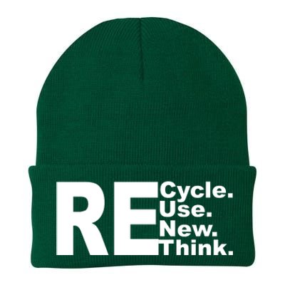 Recycle Reuse Renew Re Rethink Knit Cap Winter Beanie