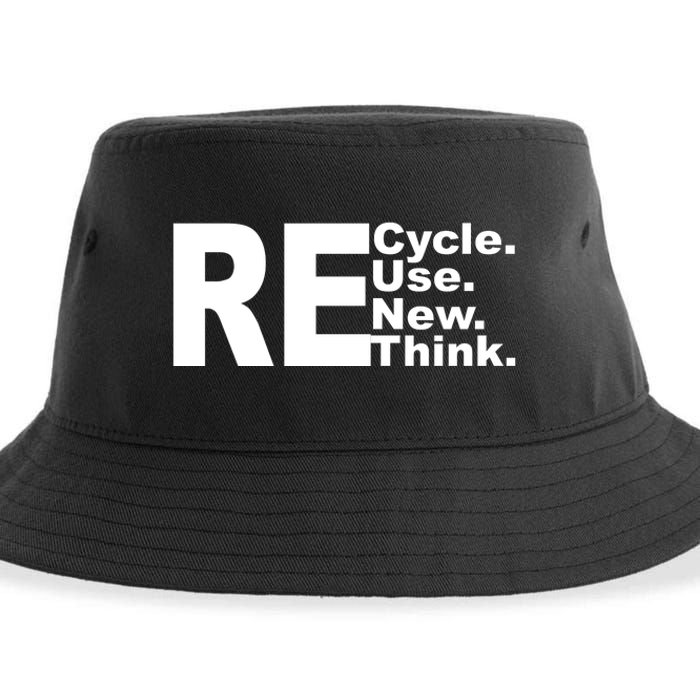 Recycle Reuse Renew Re Rethink Sustainable Bucket Hat