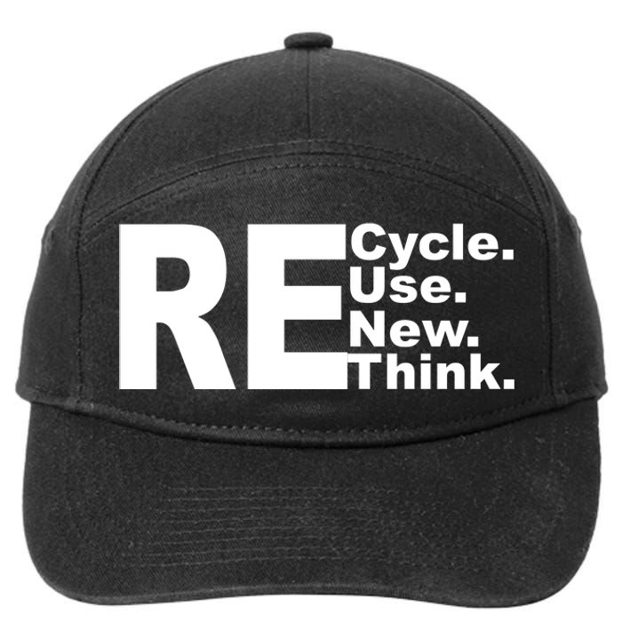 Recycle Reuse Renew Re Rethink 7-Panel Snapback Hat