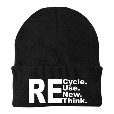 Recycle Reuse Renew Re Rethink Knit Cap Winter Beanie