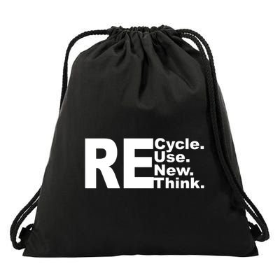 Recycle Reuse Renew Re Rethink Drawstring Bag