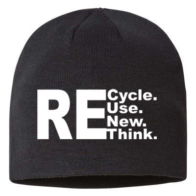 Recycle Reuse Renew Re Rethink Sustainable Beanie