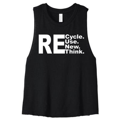 Recycle Reuse Renew Re Rethink Women's Racerback Cropped Tank