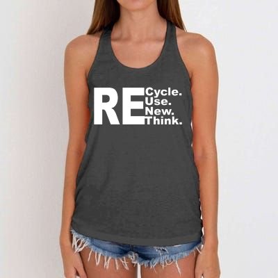 Recycle Reuse Renew Re Rethink Women's Knotted Racerback Tank