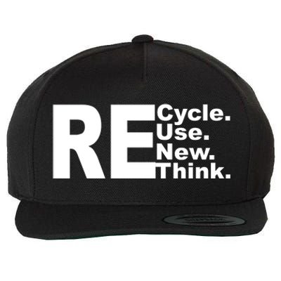 Recycle Reuse Renew Re Rethink Wool Snapback Cap