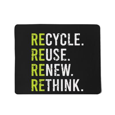 Recycle Reuse Renew Rethink Crisis Environmental Activism Mousepad