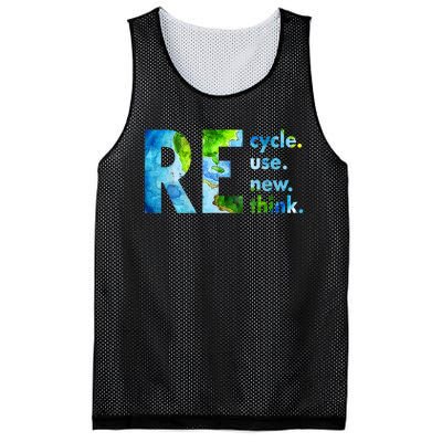 Recycle Reuse Renew Rethink Earth Day Environmental Activism Mesh Reversible Basketball Jersey Tank